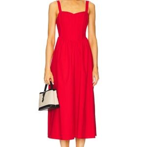 Astr Vibrant Red Midi Dress